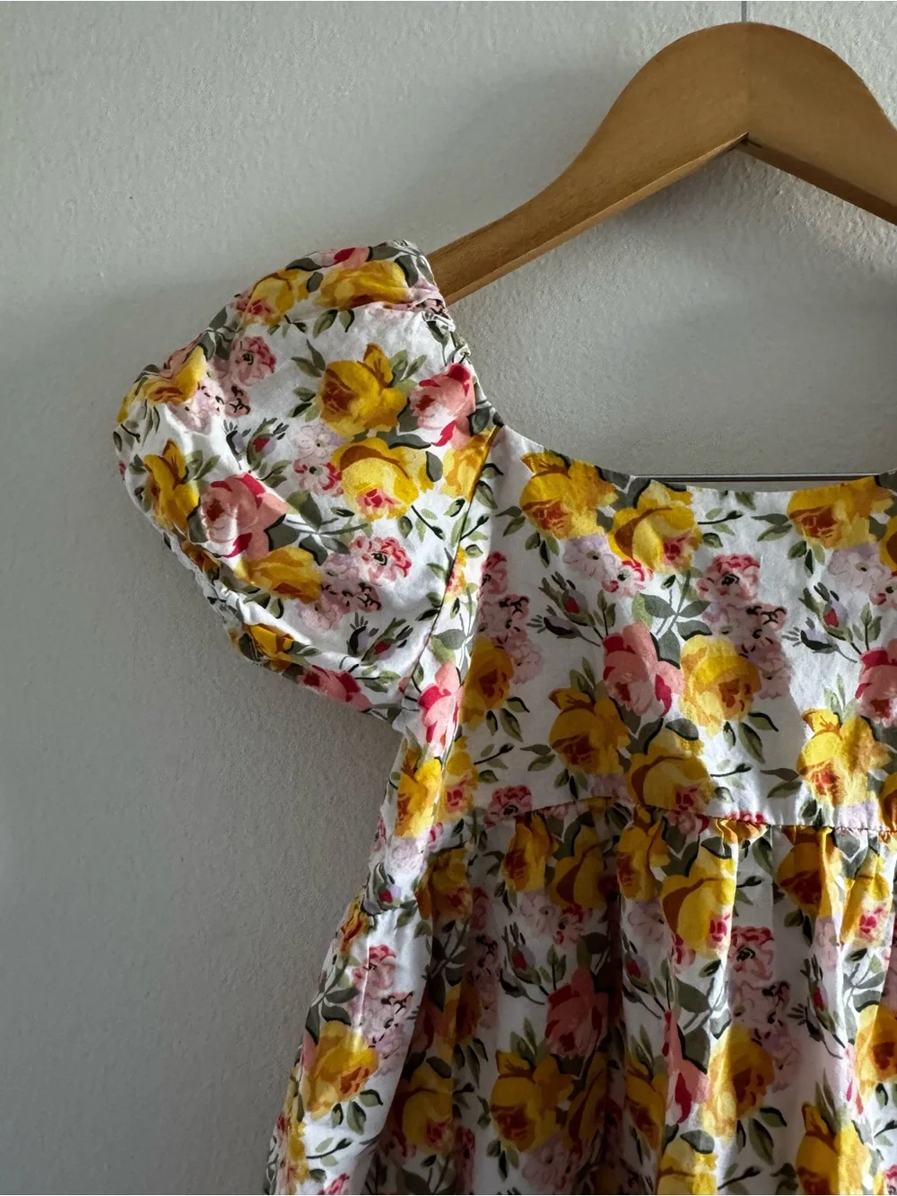 Janie and Jack Floral Puff-Sleeve Girls' Dress - Yellow & Pink size 7 - Picture 7 of 7